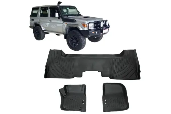 5D TPE Floor Mats Liner suits Landcruiser 76 Series 2007+