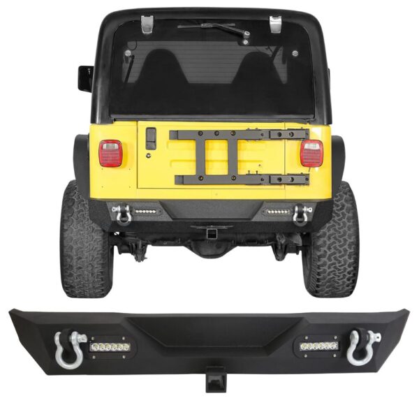 Jeep Wrangler YJ/TJ 1987-2006 Rear Steel Bumper With LED