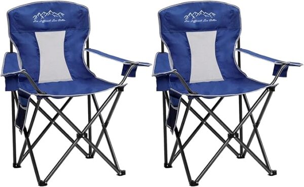 2PCS Mesh Folding Camping Chairs